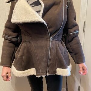 Alexander McQueen Brown Shearling jacket new with tags -orig $7840. Rare!